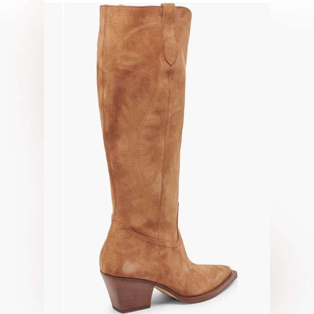 Dolce Vita Over-the-Knee Suede Western Boot - Tan